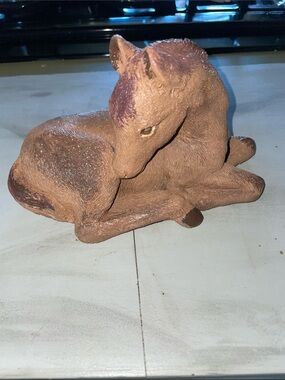 Sandcast baby horse statue-brown & tan